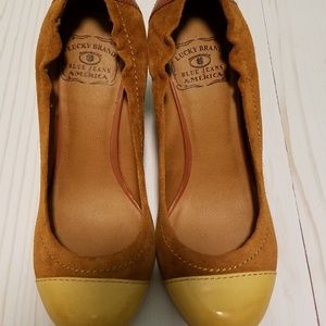 Lucky Brand Wedge heels Brown leather size 6.5